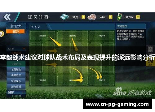 李毅战术建议对球队战术布局及表现提升的深远影响分析